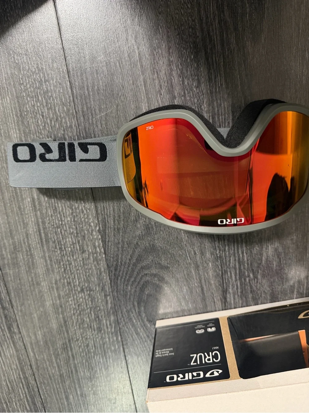 Giro Cruz Goggles — Gray Frame with Red-Orange Mirrored Lens